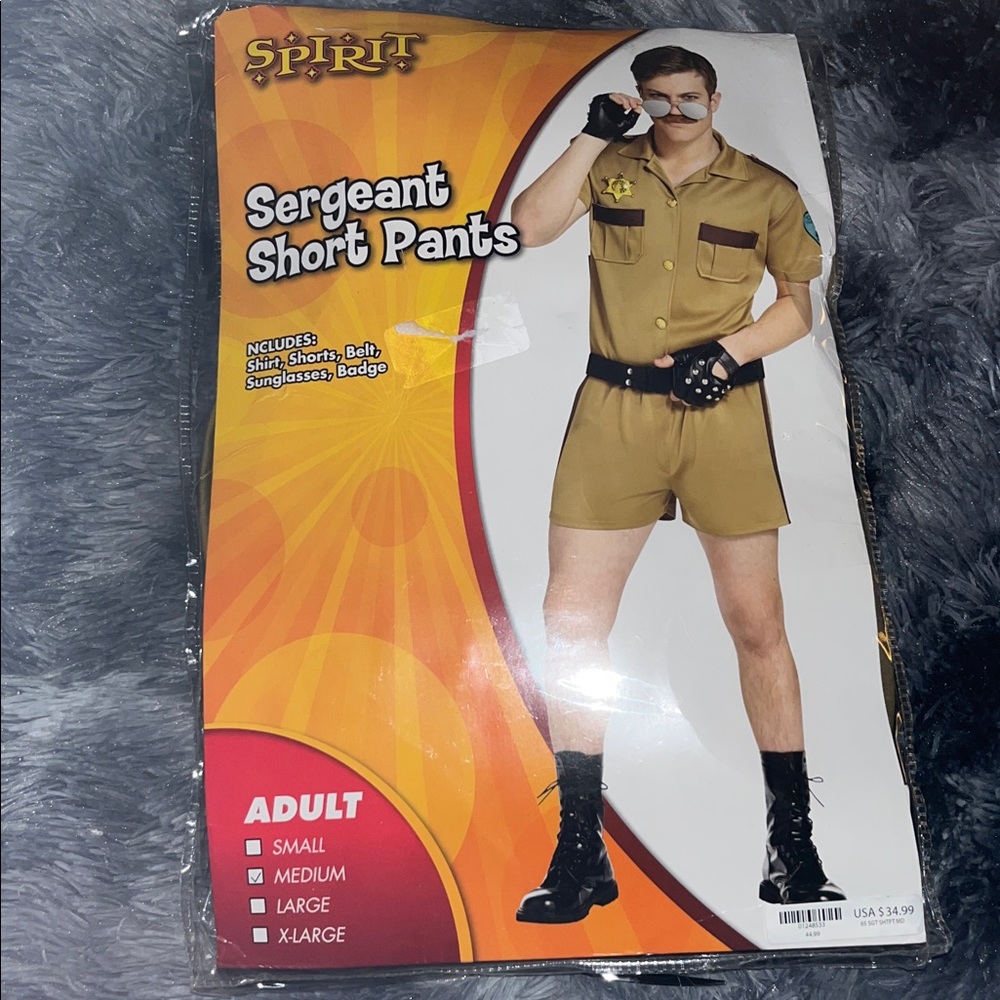 YMCA COP SHORT POLICE OFFICER COSTUME MENS SZ MEDIUM